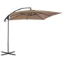 Sombrilla voladiza con palo de acero 250x250 cm gris topo de vidaXL, Sombrillas - Ref: Foro24-44880, Precio: 167,02 €, Descue...
