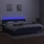Boxspringbettmatratze und LED-Leuchten aus blauem Stoff 200x200 cm von , Betten und Lattenroste - Ref: Foro24-3133267, Preis:...