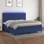 Cama box spring colchón y luces LED tela azul 200x200 cm de , Camas y somieres - Ref: Foro24-3135227, Precio: 695,04 €, Descu...