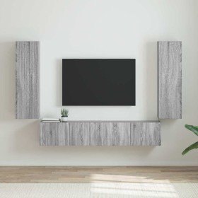 Mueble de TV Montado en la Pared 2 pcs Gris Sonoma