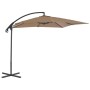 Sombrilla voladiza con palo de acero 250x250 cm gris topo de vidaXL, Sombrillas - Ref: Foro24-44880, Precio: 167,02 €, Descue...