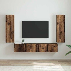 Mueble de TV Montado en la Pared 2 pcs Madera Vieja