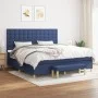 Box spring bed with blue fabric mattress 200x200 cm by , Beds and slatted bases - Ref: Foro24-3137507, Price: 732,47 €, Disco...