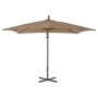 Ampelschirm mit Stahlmast 250x250 cm taupe von vidaXL, Sonnenschirme - Ref: Foro24-44880, Preis: 137,67 €, Rabatt: %