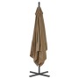Sombrilla voladiza con palo de acero 250x250 cm gris topo de vidaXL, Sombrillas - Ref: Foro24-44880, Precio: 167,02 €, Descue...