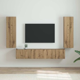 Mueble de TV Montado en la Pared 2 pcs Roble Artesanal en Muebles TV | Comprar online en Foro24