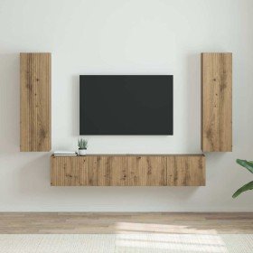 Mueble de TV Montado en la Pared 2 pcs Roble Artesanal