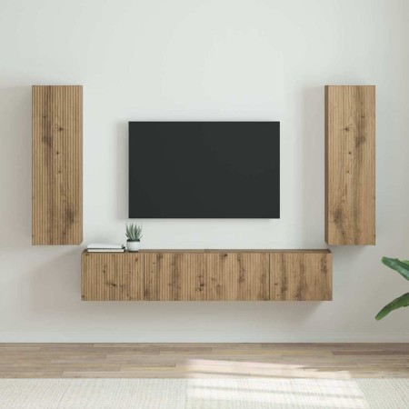 Mueble de TV Montado en la Pared 2 pcs Roble Artesanal
