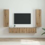 Mueble de TV Montado en la Pared 2 pcs Roble Artesanal