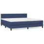 Box spring bed with blue fabric mattress 200x200 cm by , Beds and slatted bases - Ref: Foro24-3140247, Price: 584,18 €, Disco...