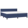 Box spring bed with blue fabric mattress 200x200 cm by , Beds and slatted bases - Ref: Foro24-3140247, Price: 594,80 €, Disco...