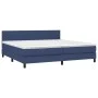 Box spring bed with blue fabric mattress 200x200 cm by , Beds and slatted bases - Ref: Foro24-3140247, Price: 584,18 €, Disco...