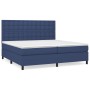 Box spring bed with blue fabric mattress 200x200 cm by , Beds and slatted bases - Ref: Foro24-3142127, Price: 687,62 €, Disco...