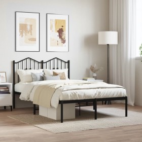 Bettgestell mit schwarzem Metallkopfteil 120x200 cm von , Betten und Lattenroste - Ref: Foro24-373787, Preis: 85,89 €, Rabatt: %