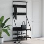 Garderobe mit Schuhregal schwarz 80x40x184 cm von , Kommoden-Organizer und Bar-Kleiderbügel - Ref: Foro24-837862, Preis: 54,9...