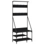Garderobe mit Schuhregal schwarz 80x40x184 cm von , Kommoden-Organizer und Bar-Kleiderbügel - Ref: Foro24-837862, Preis: 54,9...