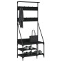 Garderobe mit Schuhregal schwarz 80x40x184 cm von , Kommoden-Organizer und Bar-Kleiderbügel - Ref: Foro24-837862, Preis: 54,9...