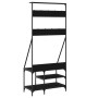 Garderobe mit Schuhregal schwarz 80x40x184 cm von , Kommoden-Organizer und Bar-Kleiderbügel - Ref: Foro24-837862, Preis: 54,9...