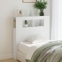 Headboard with LED white engineered wood 100x18.5x103.5 cm by , Headboards and footboards - Ref: Foro24-837330, Price: 69,60 ...