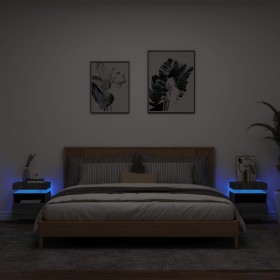 Mesitas de noche con luces LED 2 uds gris Sonoma 40x39x48,5 cm by , Nightstands - Ref: Foro24-836795, Price: 94,91 €, Discoun...