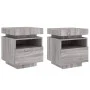 Mesitas de noche con luces LED 2 uds gris Sonoma 40x39x48,5 cm de , Mesitas de noche - Ref: Foro24-836795, Precio: 99,14 €, D...