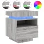 Nachttische mit LED-Lichtern, 2 Stück, in Grau Sonoma, 40x39x48,5 cm. von , Nachttische - Ref: Foro24-836795, Preis: 99,14 €,...