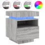 Nachttische mit LED-Lichtern, 2 Stück, in Grau Sonoma, 40x39x48,5 cm. von , Nachttische - Ref: Foro24-836795, Preis: 94,91 €,...