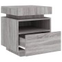 Mesitas de noche con luces LED 2 uds gris Sonoma 40x39x48,5 cm de , Mesitas de noche - Ref: Foro24-836795, Precio: 98,45 €, D...