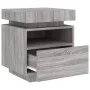 Mesitas de noche con luces LED 2 uds gris Sonoma 40x39x48,5 cm de , Mesitas de noche - Ref: Foro24-836795, Precio: 99,14 €, D...