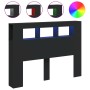 Kopfteil mit LED, schwarzem Holzwerkstoff, 140 x 18,5 x 103,5 cm von , Kopf- und Fußteile - Ref: Foro24-837345, Preis: 85,55 ...