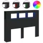Kopfteil mit LED, schwarzem Holzwerkstoff, 140 x 18,5 x 103,5 cm von , Kopf- und Fußteile - Ref: Foro24-837345, Preis: 84,22 ...