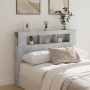 Concrete gray engineered wood LED headboard 140x18.5x103.5 cm by , Headboards and footboards - Ref: Foro24-837347, Price: 83,...