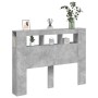 Betongraues LED-Kopfteil aus Holzwerkstoff, 140 x 18,5 x 103,5 cm von , Kopf- und Fußteile - Ref: Foro24-837347, Preis: 83,42...