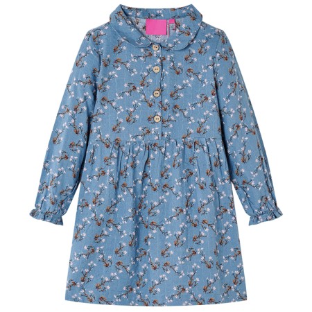 Kleid für Kinder mit langen Ärmeln in Petroleumblau, Größe 116. von , Kinderkleider - Ref: Foro24-14351, Preis: 11,40 €, Raba...