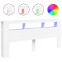 Kopfteil mit LED, weißem Holzwerkstoff, 220 x 18,5 x 103,5 cm von , Kopf- und Fußteile - Ref: Foro24-837372, Preis: 96,01 €, ...