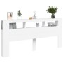 Headboard with LED white engineered wood 220x18.5x103.5 cm by , Headboards and footboards - Ref: Foro24-837372, Price: 89,21 ...