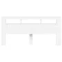 Kopfteil mit LED, weißem Holzwerkstoff, 220 x 18,5 x 103,5 cm von , Kopf- und Fußteile - Ref: Foro24-837372, Preis: 96,01 €, ...
