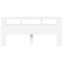 Kopfteil mit LED, weißem Holzwerkstoff, 220 x 18,5 x 103,5 cm von , Kopf- und Fußteile - Ref: Foro24-837372, Preis: 91,72 €, ...