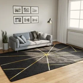 Waschbarer rutschfester Teppich in Schwarz und Gold 190x300 cm. von , Teppiche - Ref: Foro24-136619, Preis: 103,35 €, Rabatt: %