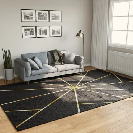 Waschbarer rutschfester Teppich in Schwarz und Gold 190x300 cm. von , Teppiche - Ref: Foro24-136619, Preis: 103,35 €, Rabatt: %
