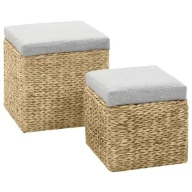 Conjunto de otomanas 2 piezas hierba marina gris de vidaXL, Otomanas - Ref: Foro24-246109, Precio: 94,69 €, Descuento: %