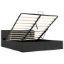 Cama canapé hidráulica LED tela gris oscuro 160x200 cm