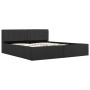 Cama canapé hidráulica LED tela gris oscuro 160x200 cm