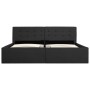Cama canapé hidráulica LED tela gris oscuro 160x200 cm
