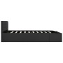 Cama canapé hidráulica LED tela gris oscuro 160x200 cm