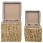 Gray Seagrass 2 Piece Ottoman Set by vidaXL, Ottomans - Ref: Foro24-246109, Price: 94,59 €, Discount: %