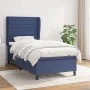 Cama box spring con colchón tela azul 100x200 cm de , Camas y somieres - Ref: Foro24-3128027, Precio: 383,07 €, Descuento: %
