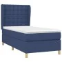 Box spring bed with blue fabric mattress 100x200 cm by , Beds and slatted bases - Ref: Foro24-3128827, Price: 353,50 €, Disco...