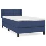 Box spring bed with blue fabric mattress 100x200 cm by , Beds and slatted bases - Ref: Foro24-3130015, Price: 326,70 €, Disco...