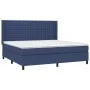 Box spring bed with blue fabric mattress 200x200 cm by , Beds and slatted bases - Ref: Foro24-3131783, Price: 691,08 €, Disco...